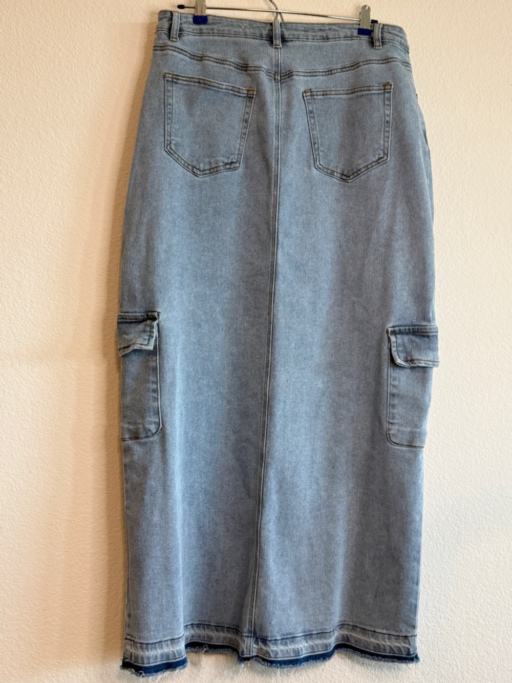 🩵Tinseltown Blue Denim Cargo 🩵Maxi Skirt 15 Y2K Streetwear Long Skirt - Picture 4 of 11